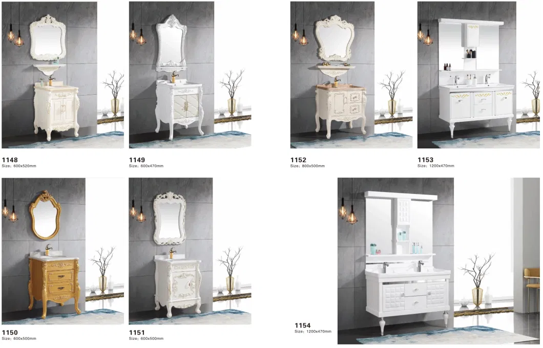 Factory Customizable Floor Standing Cheap Single Modern Bathroom Vanity Cabinet with LED Mirror