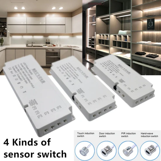 LED Sensor Tira de armário de cozinha Tensão constante 24V 12V Driver de luz LED