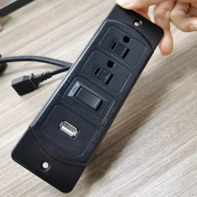 2021 Melhores vendas Pop up Power Socket Us Duplas tomadas com Singe USB e switch e tiras de parede à prova de fogo acessíveis