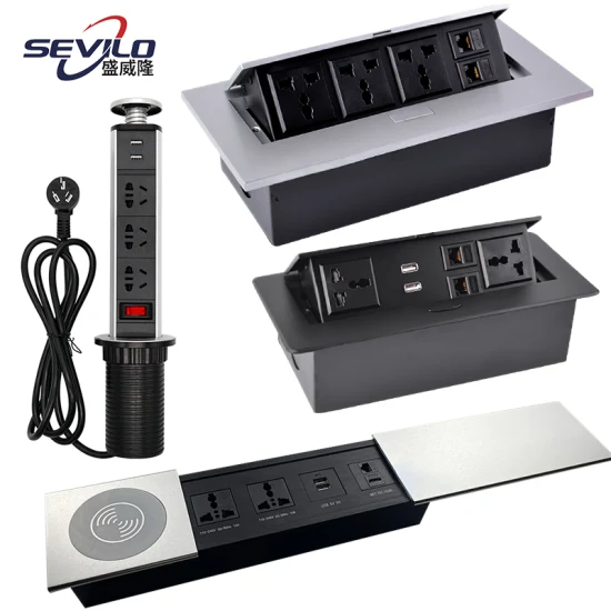 Reino Unido UE Mesa de trabalho de cozinha Mesa de trabalho HDMI USB Pop up Power Socket Carregador sem fio